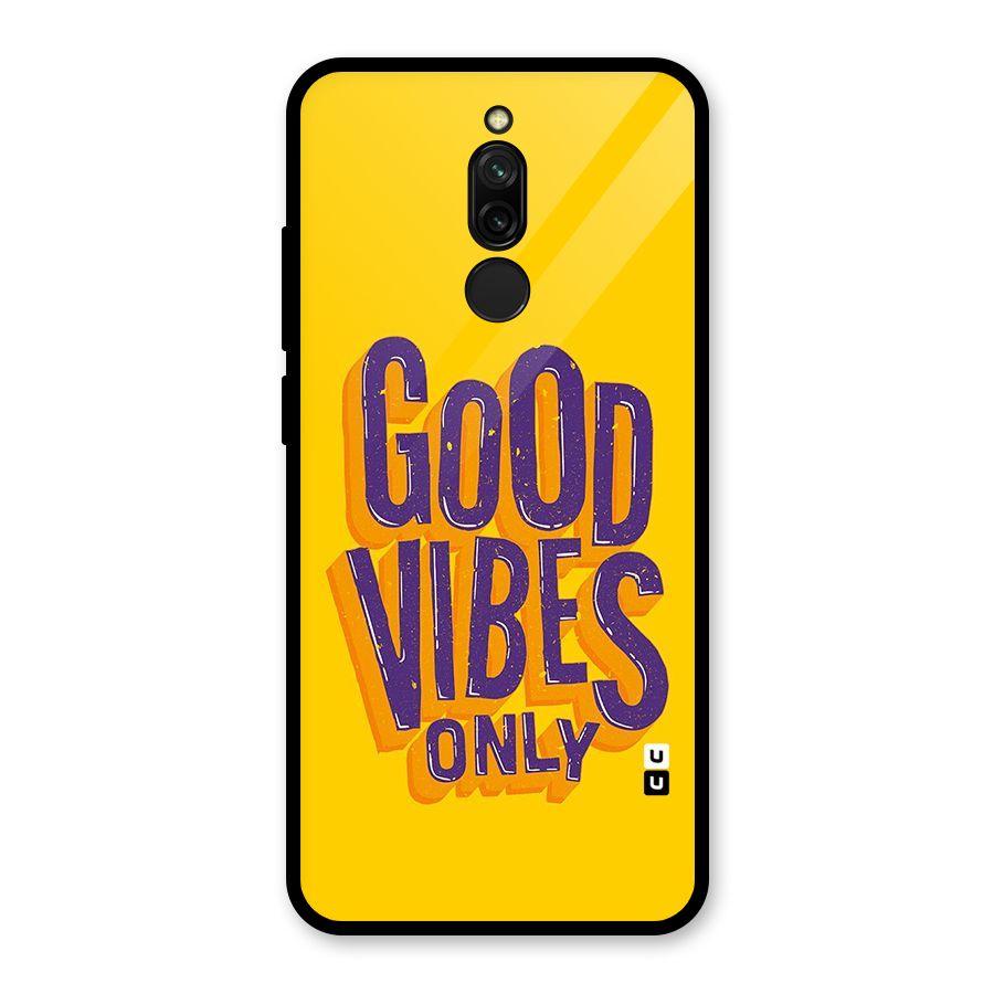 Happy Vibes Only Glass Back Case for Redmi 8