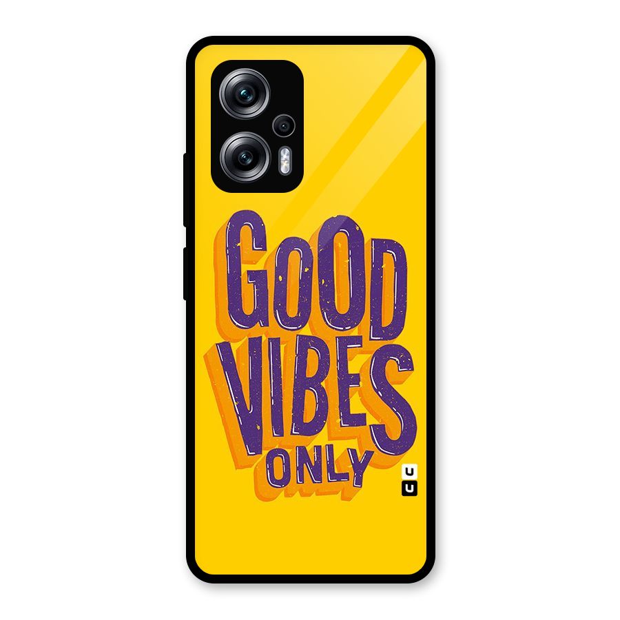 Happy Vibes Only Glass Back Case for Redmi K50i