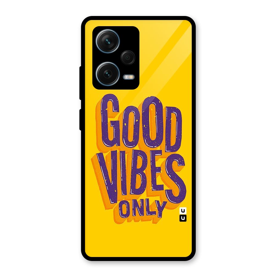 Happy Vibes Only Glass Back Case for Redmi Note 12 Pro Plus 5G