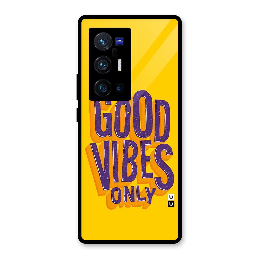 Happy Vibes Only Glass Back Case for Vivo X70 Pro Plus