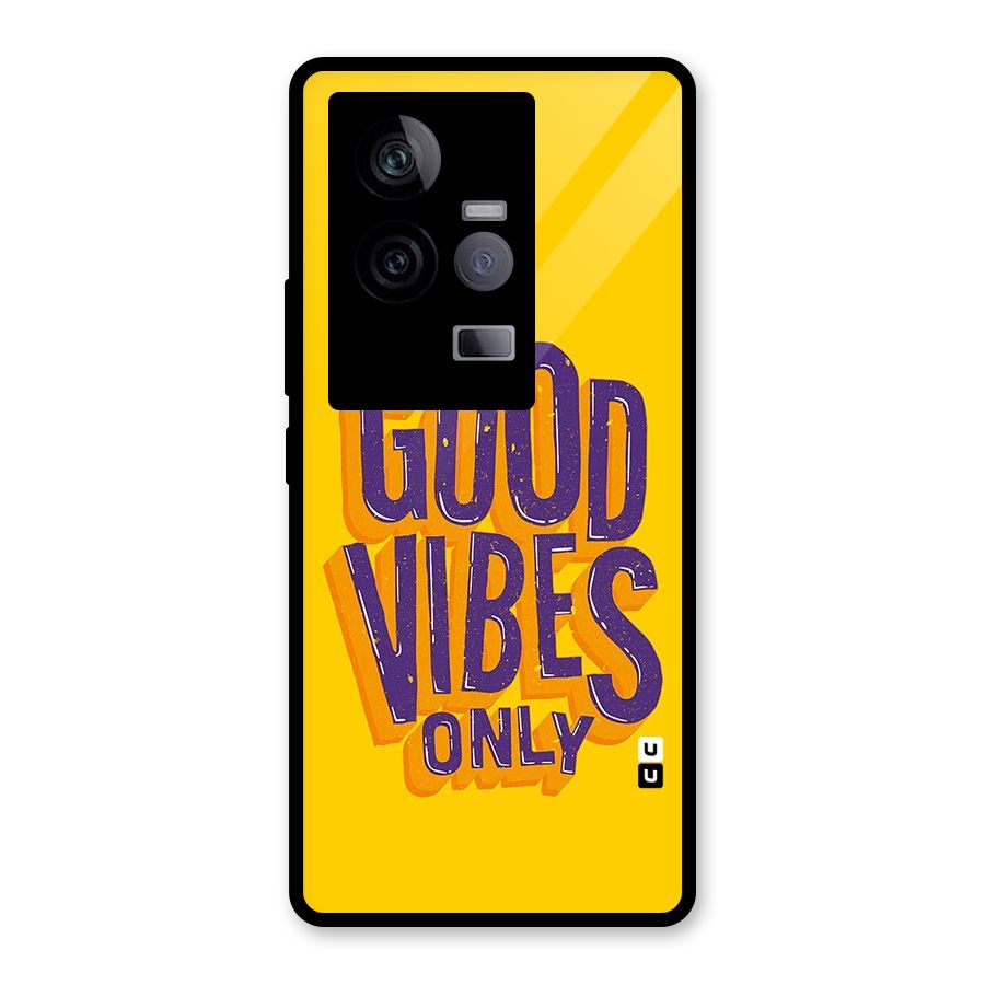 Happy Vibes Only Glass Back Case for Vivo iQOO 11 5G