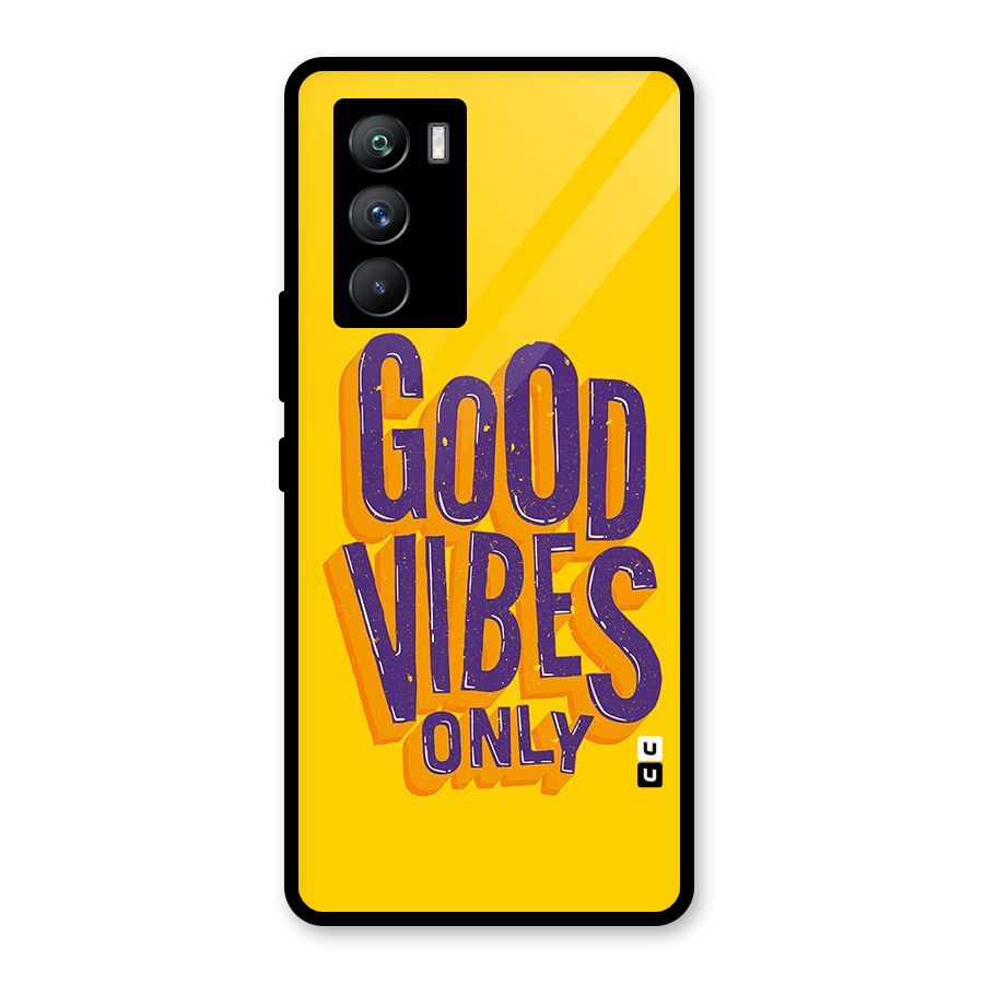 Happy Vibes Only Glass Back Case for Vivo iQOO 9 SE