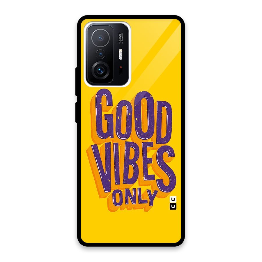 Happy Vibes Only Glass Back Case for Xiaomi 11T Pro