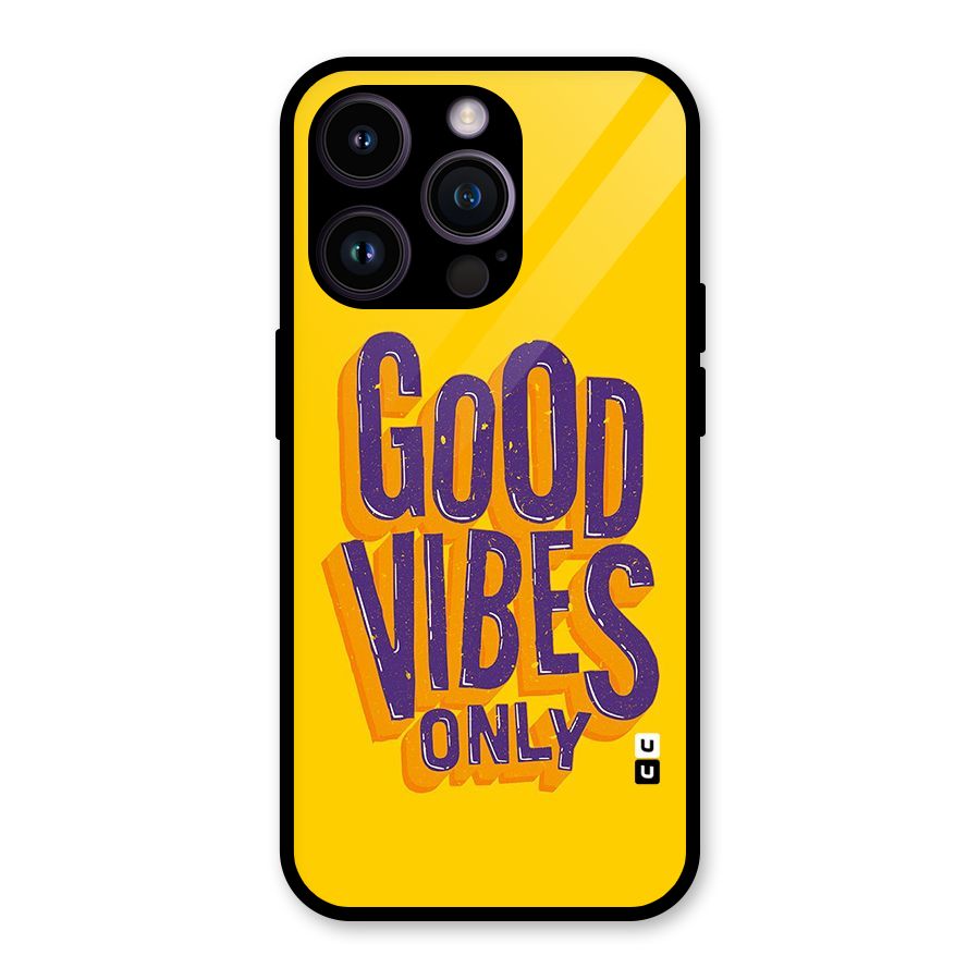 Happy Vibes Only Glass Back Case for iPhone 14 Pro