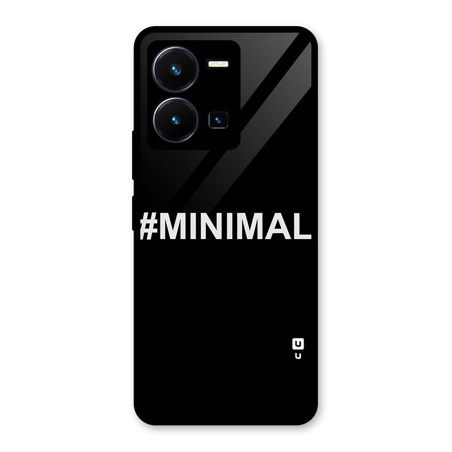 Hashtag Minimal Black Glass Back Case for Vivo Y35