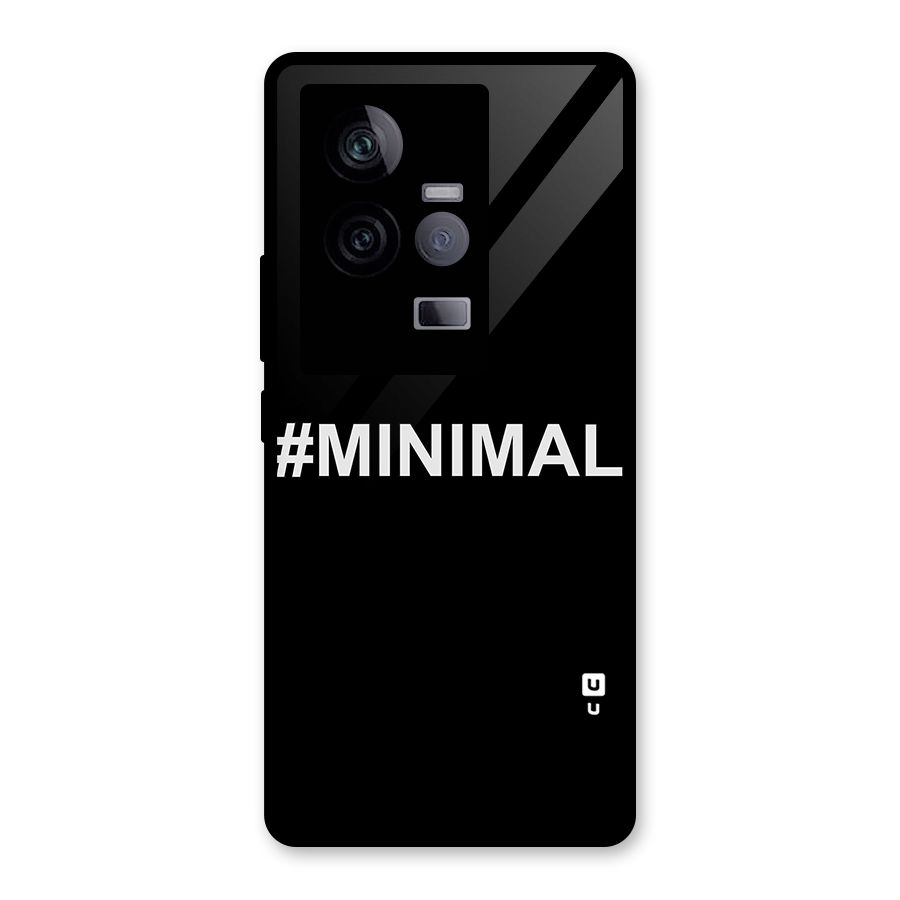 Hashtag Minimal Black Glass Back Case for Vivo iQOO 11 5G