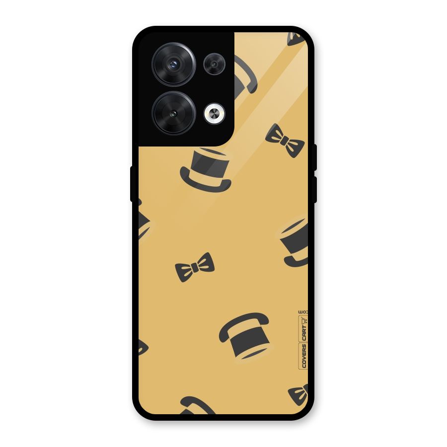 Hat and Bow Tie Glass Back Case for Oppo Reno8 5G