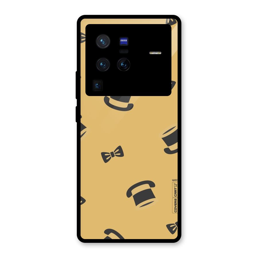 Hat and Bow Tie Glass Back Case for Vivo X80 Pro