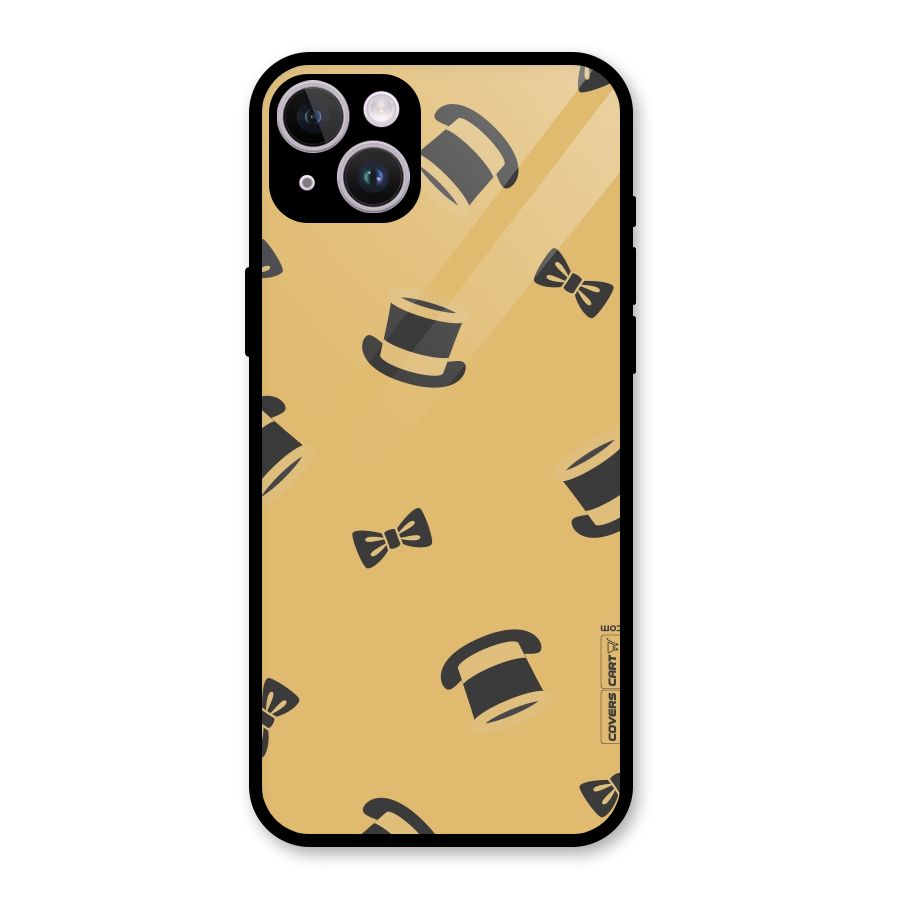 Hat and Bow Tie Glass Back Case for iPhone 14 Plus