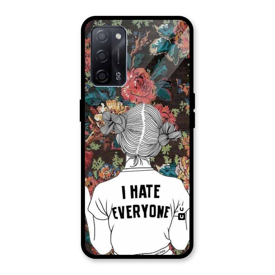 Hate Everyone Glass Back Case for Oppo A53s 5G