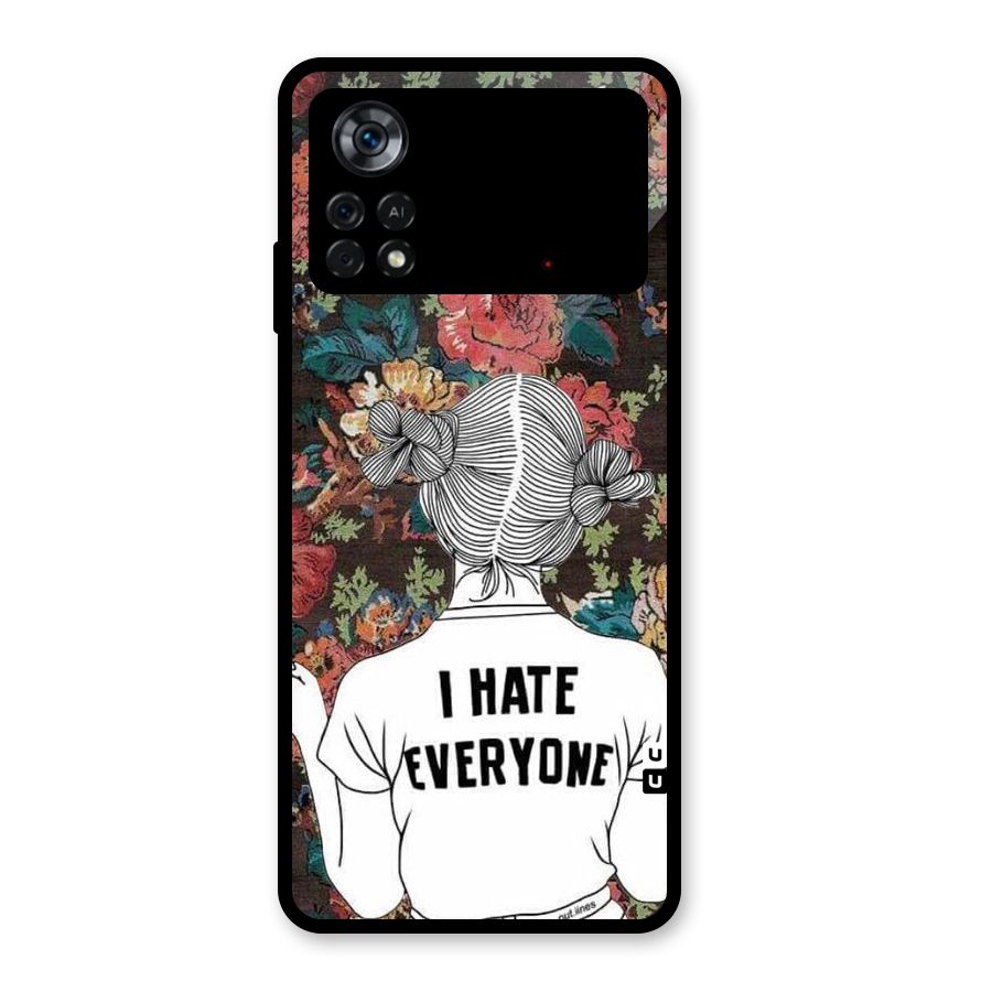 Hate Everyone Glass Back Case for Poco X4 Pro 5G
