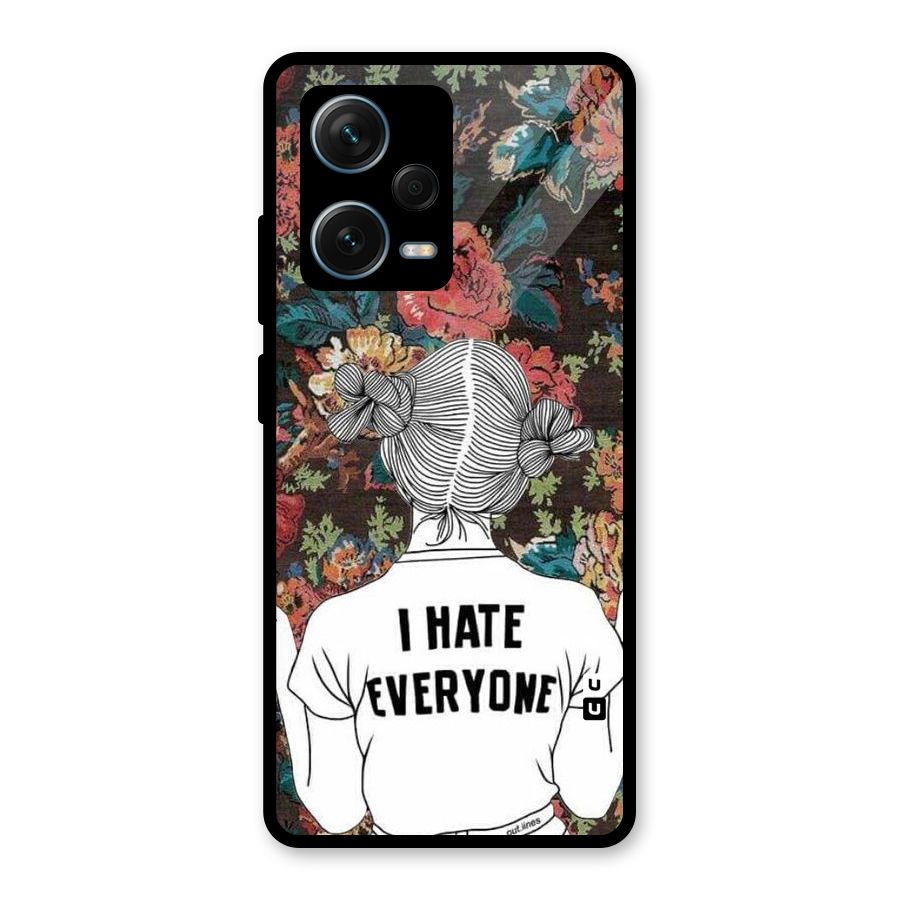 Hate Everyone Glass Back Case for Redmi Note 12 Pro Plus 5G