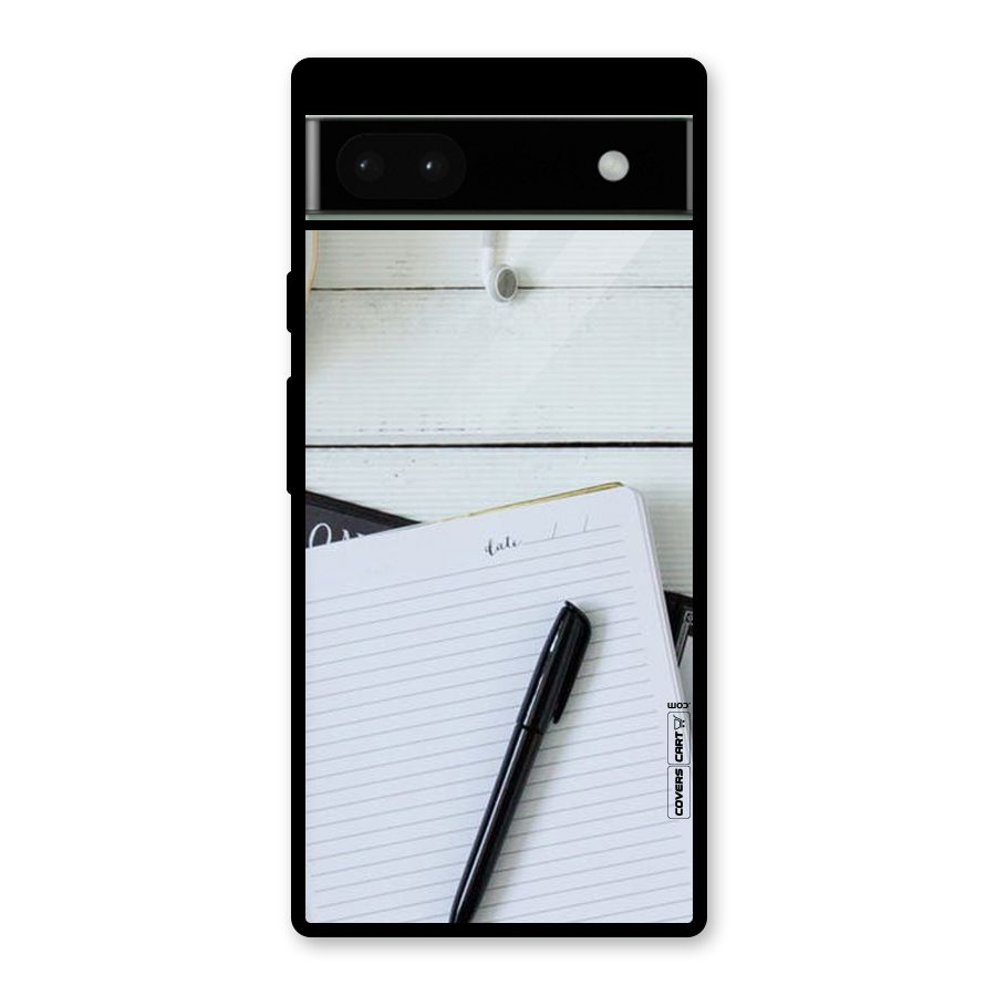 Headphones Notes Glass Back Case for Google Pixel 6a