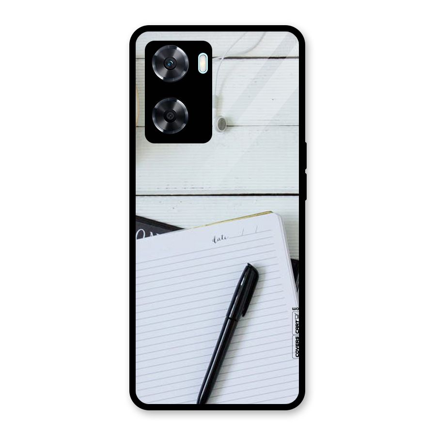 Headphones Notes Glass Back Case for Oppo A77