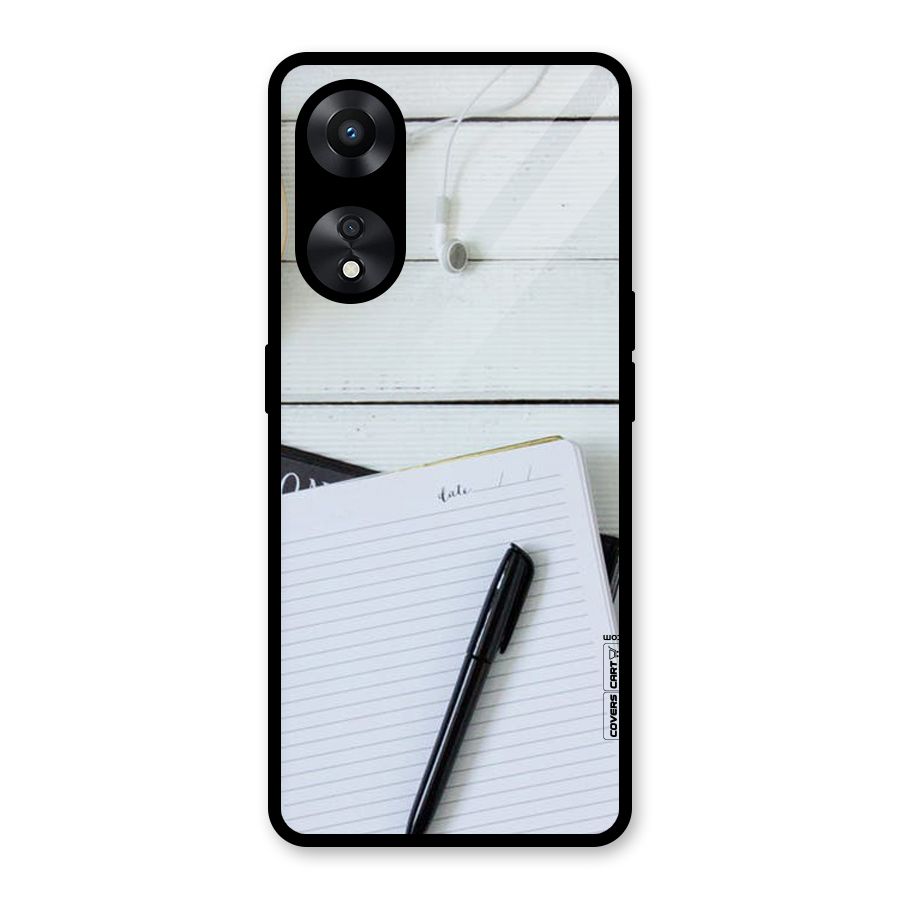 Headphones Notes Glass Back Case for Oppo A78