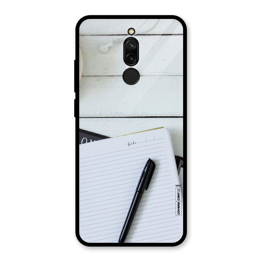 Headphones Notes Glass Back Case for Redmi 8