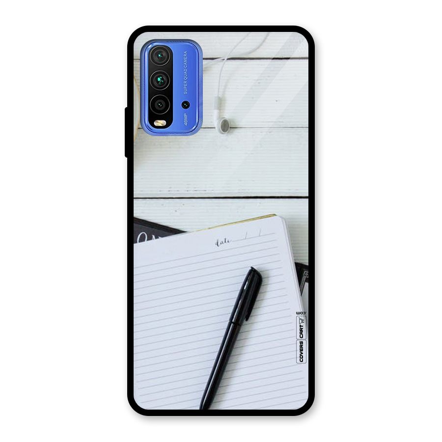 Headphones Notes Glass Back Case for Redmi 9 Power