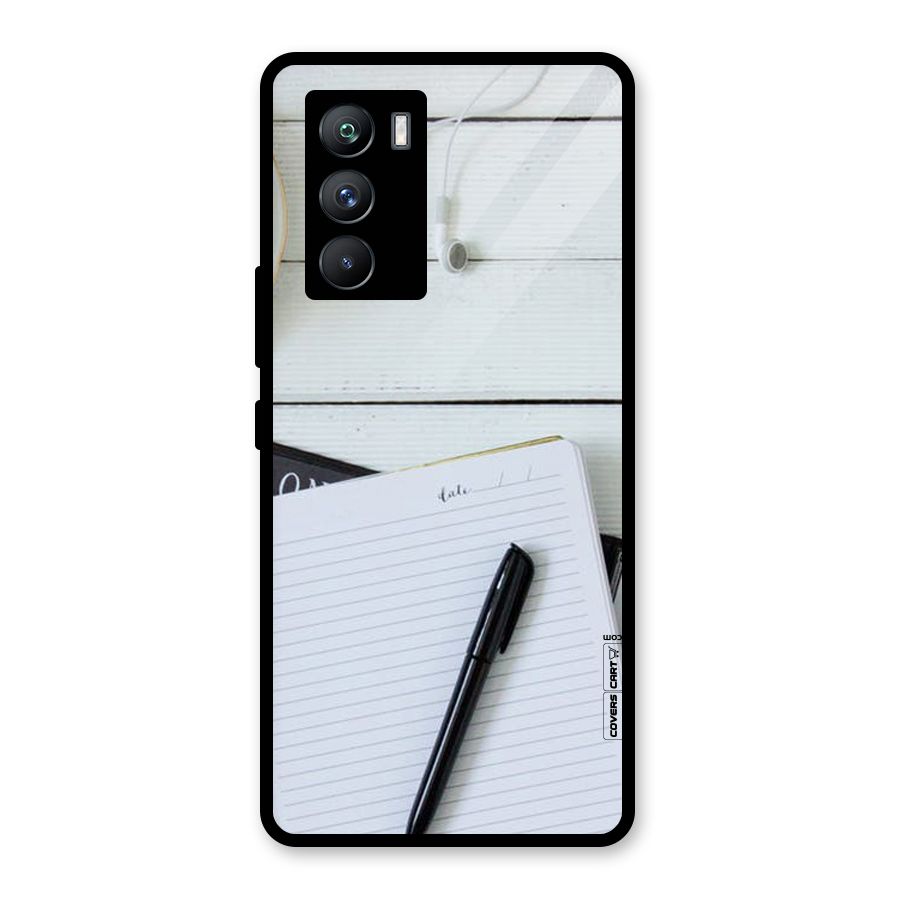 Headphones Notes Glass Back Case for Vivo iQOO 9 SE