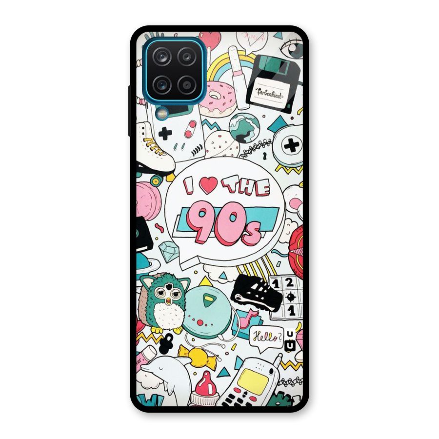 Heart 90s Glass Back Case for Galaxy A12