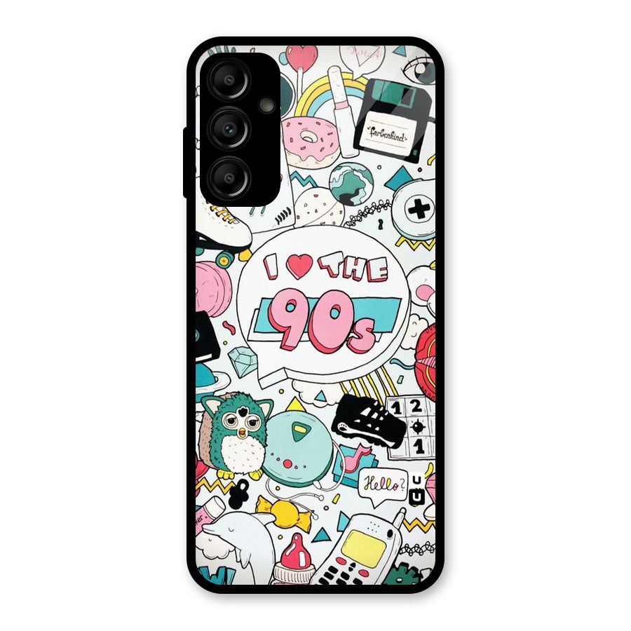Heart 90s Glass Back Case for Galaxy A14 5G