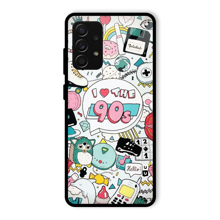 Heart 90s Glass Back Case for Galaxy A53 5G