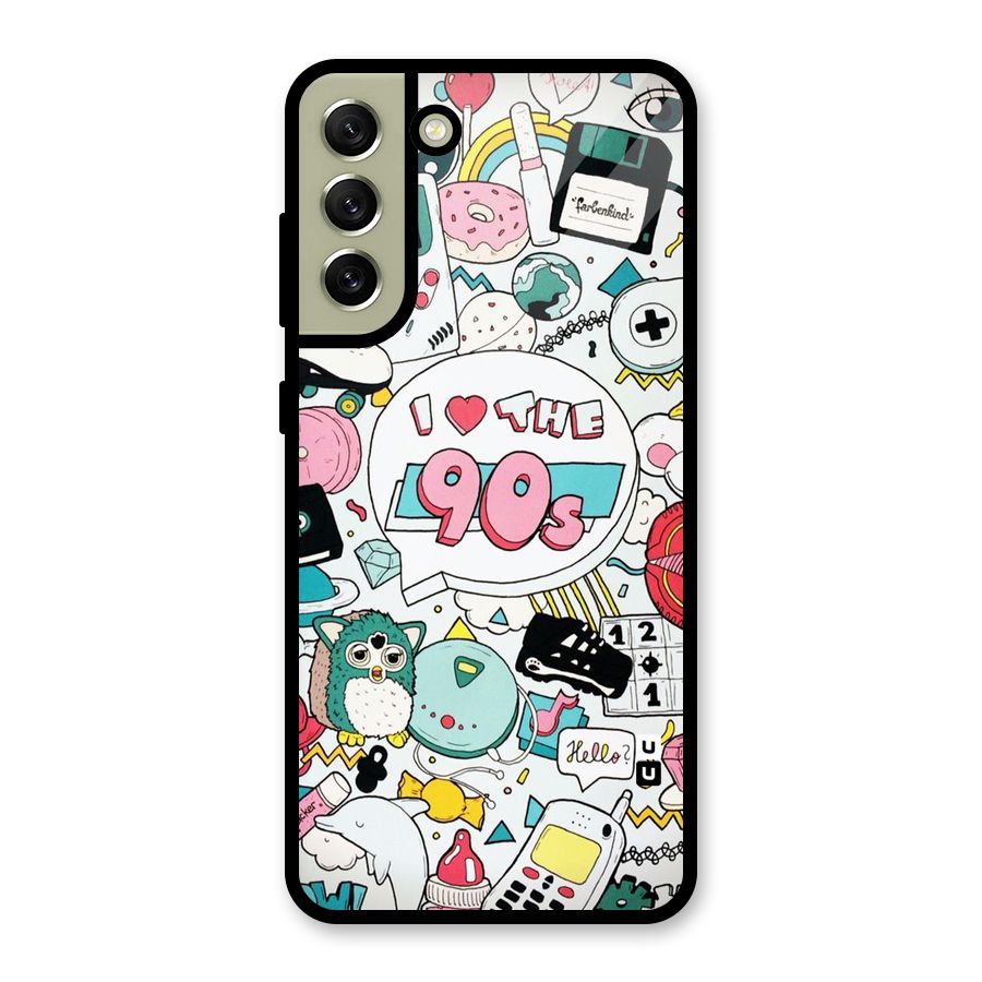 Heart 90s Glass Back Case for Galaxy S21 FE 5G