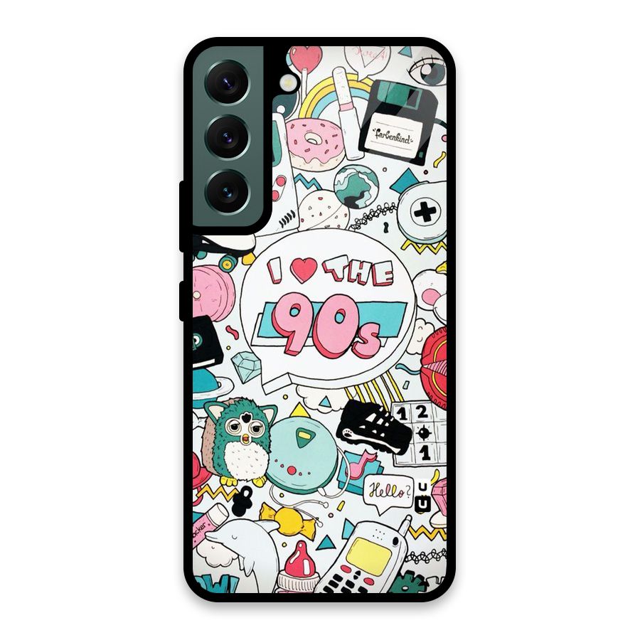 Heart 90s Glass Back Case for Galaxy S22 5G