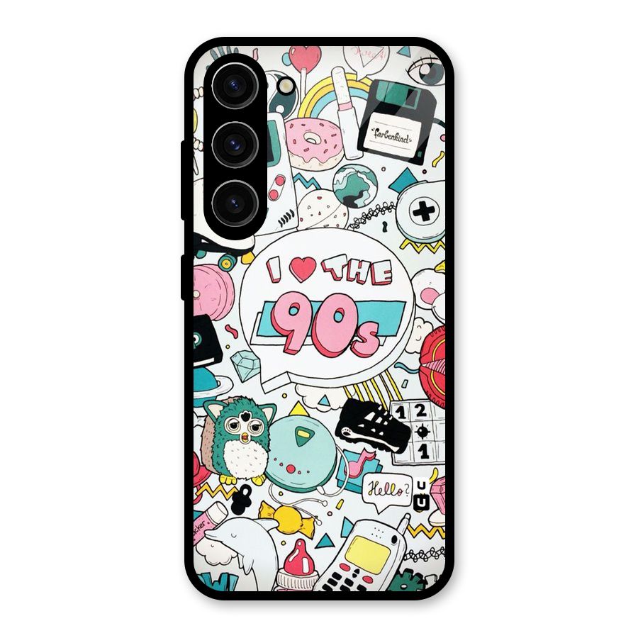 Heart 90s Glass Back Case for Galaxy S23