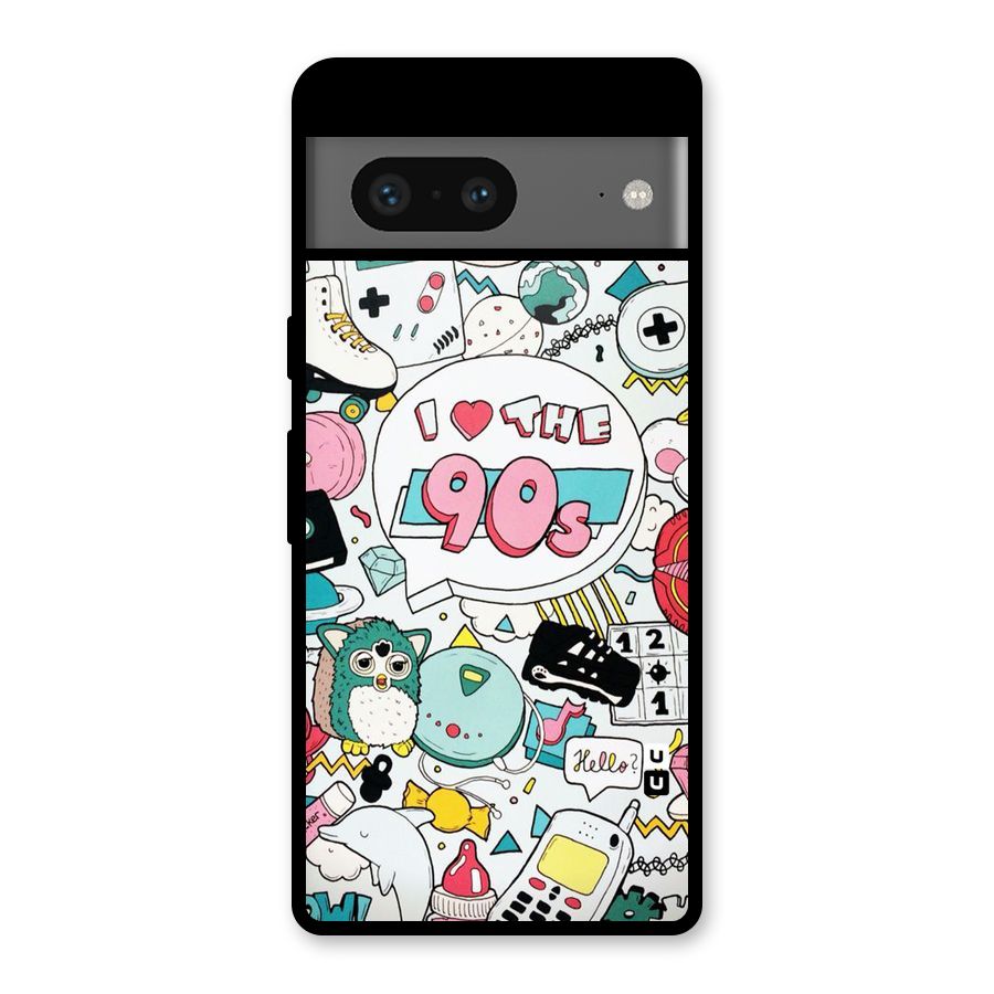 Heart 90s Glass Back Case for Google Pixel 7