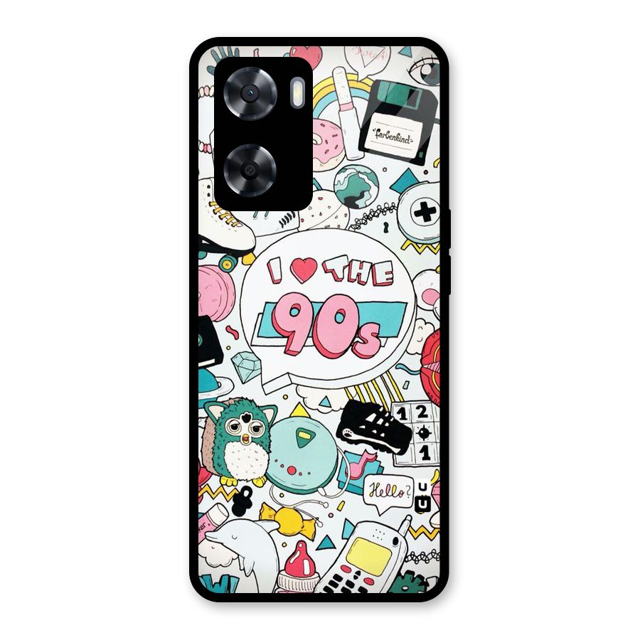 Heart 90s Glass Back Case for Oppo A57 2022