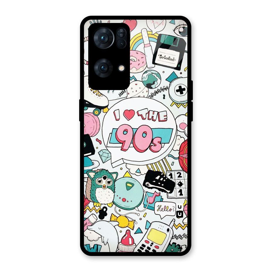 Heart 90s Glass Back Case for Oppo Reno7 Pro 5G