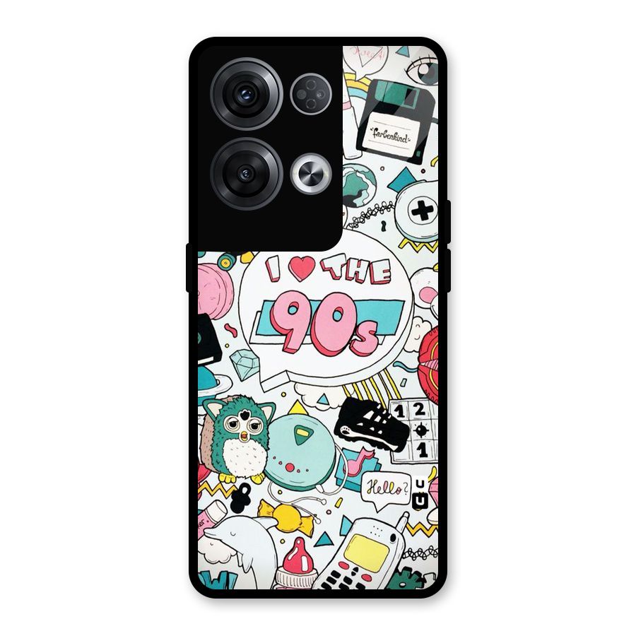 Heart 90s Glass Back Case for Oppo Reno8 Pro 5G
