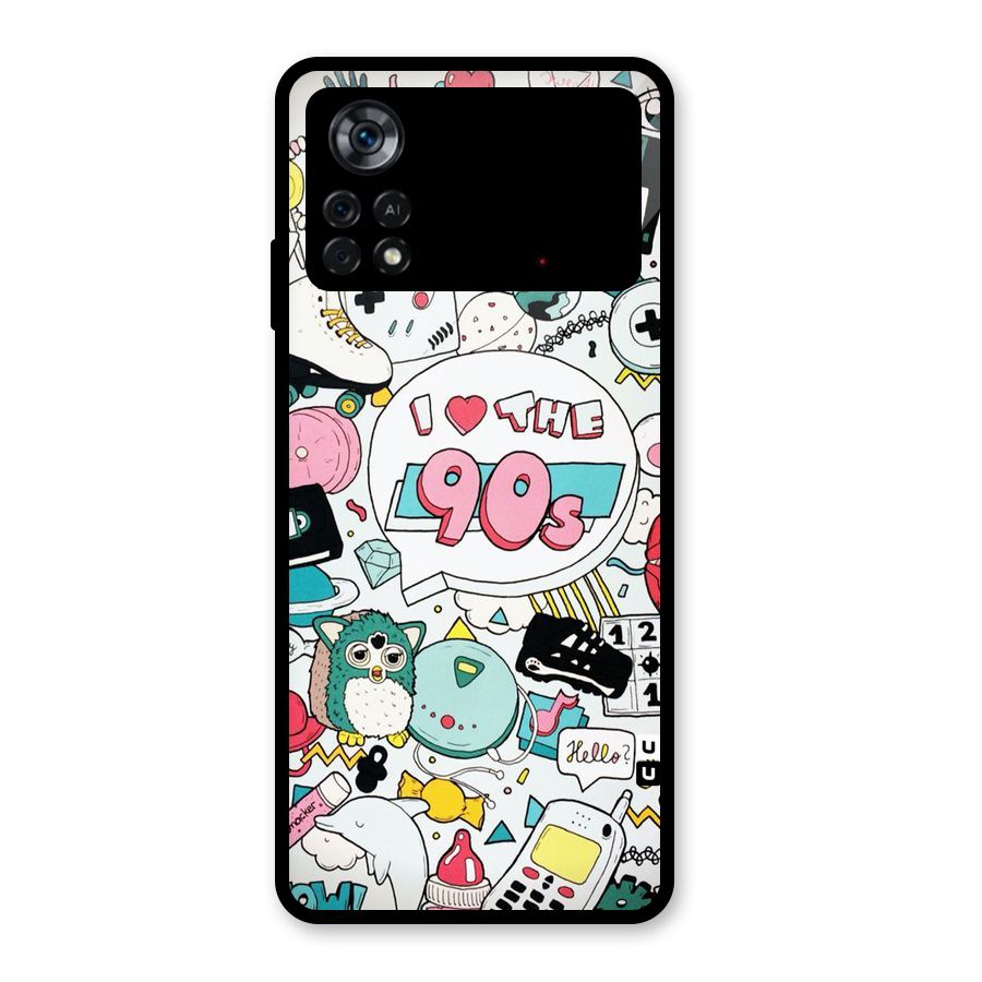 Heart 90s Glass Back Case for Poco X4 Pro 5G
