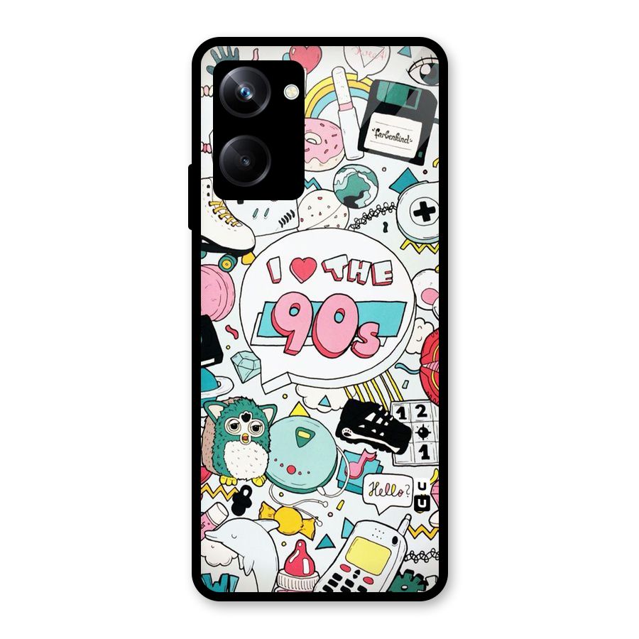 Heart 90s Glass Back Case for Realme 10 Pro