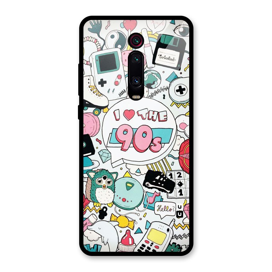 Heart 90s Glass Back Case for Redmi K20 Pro