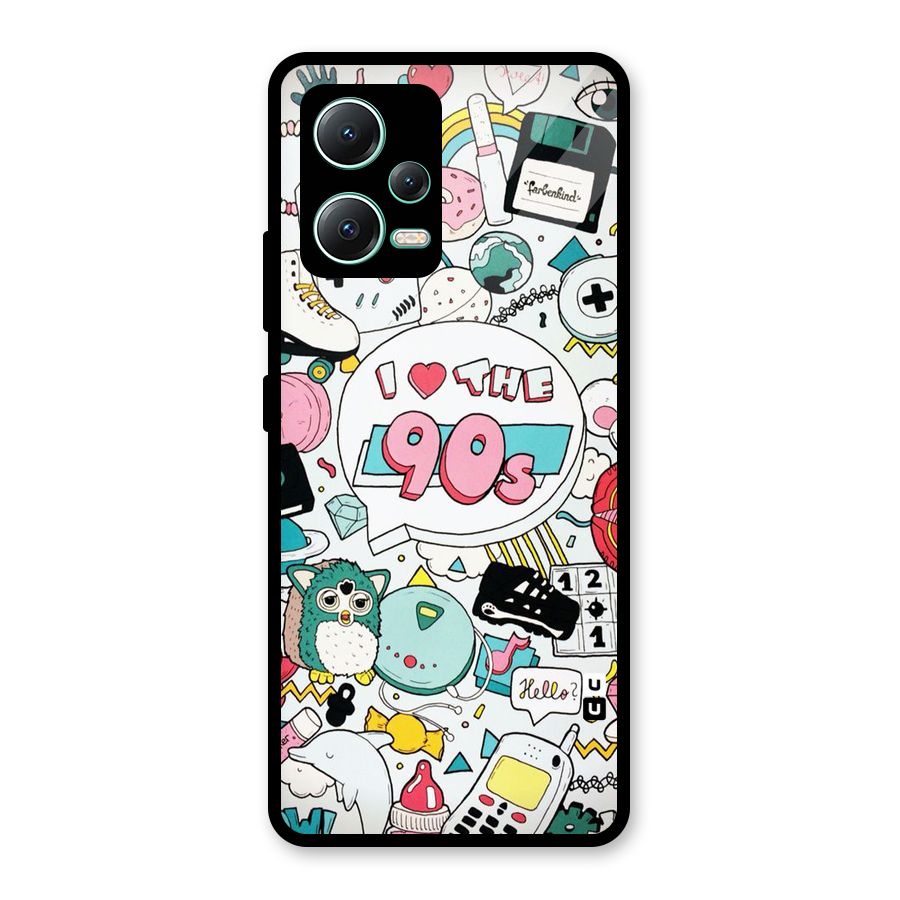 Heart 90s Glass Back Case for Redmi Note 12 5G