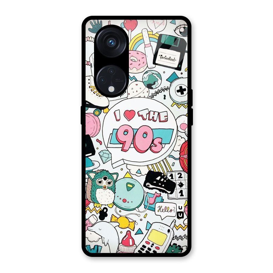 Heart 90s Glass Back Case for Reno8 T 5G