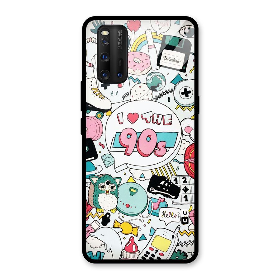 Heart 90s Glass Back Case for Vivo iQOO 3