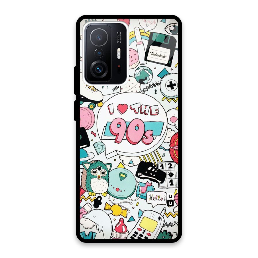 Heart 90s Glass Back Case for Xiaomi 11T Pro