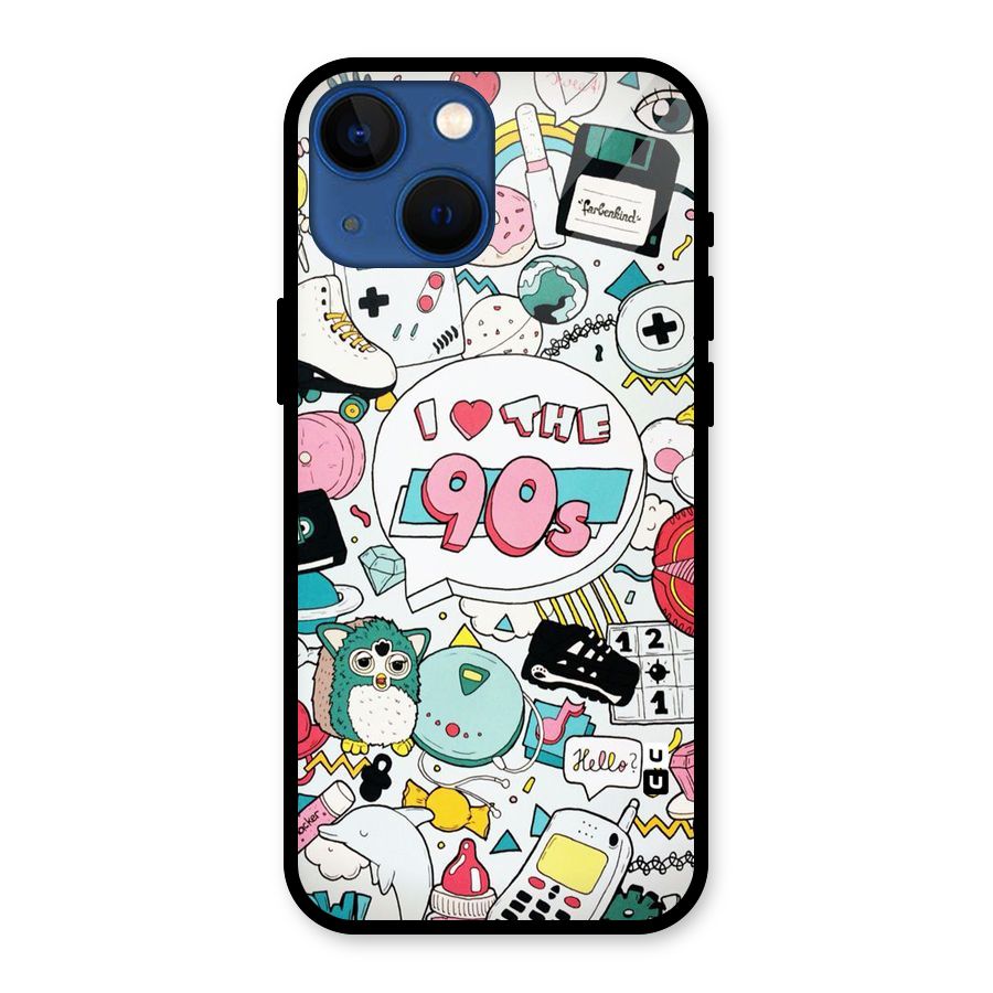 Heart 90s Glass Back Case for iPhone 13 Mini