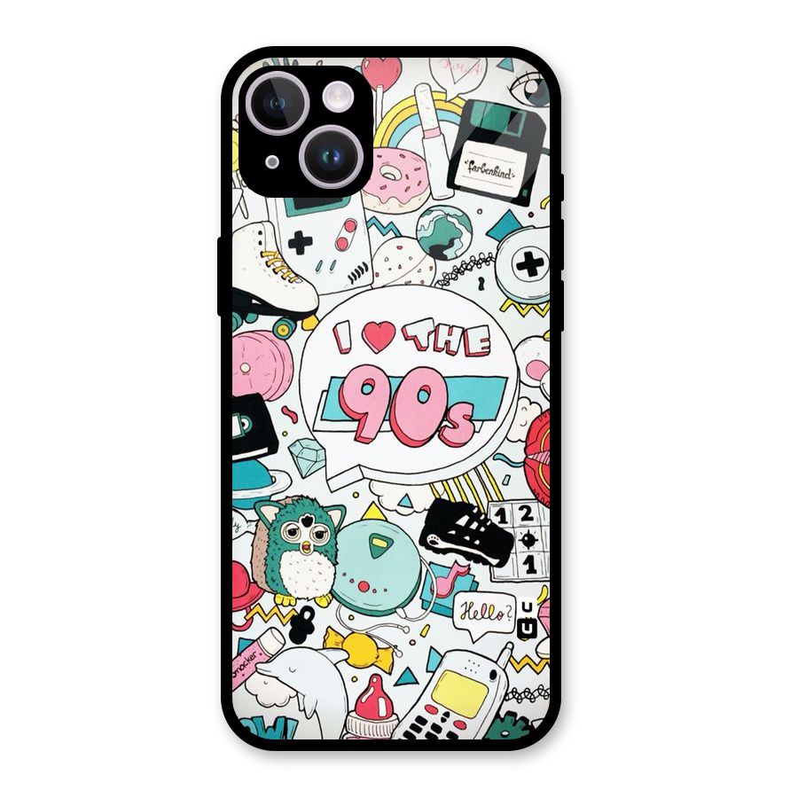 Heart 90s Glass Back Case for iPhone 14 Plus