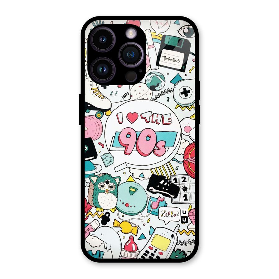 Heart 90s Glass Back Case for iPhone 14 Pro Max