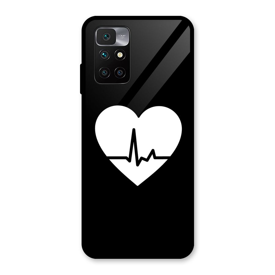 Heart Beat Glass Back Case for Redmi 10 Prime
