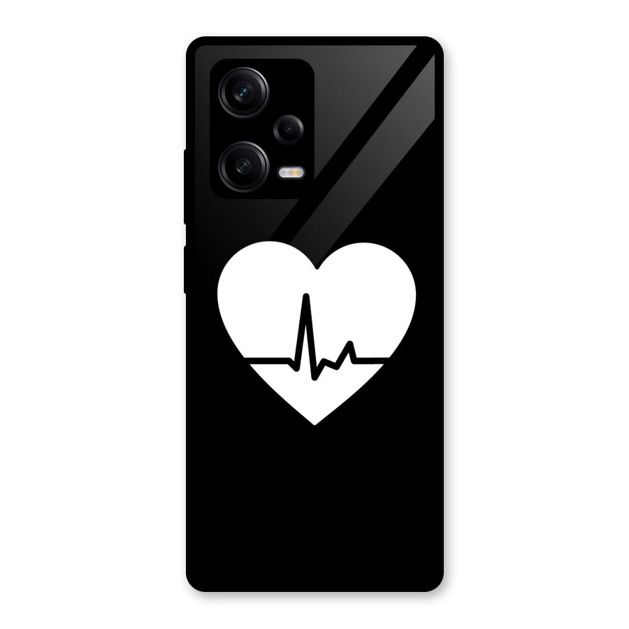 Heart Beat Glass Back Case for Redmi Note 12 Pro