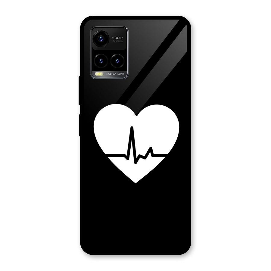 Heart Beat Glass Back Case for Vivo Y21T