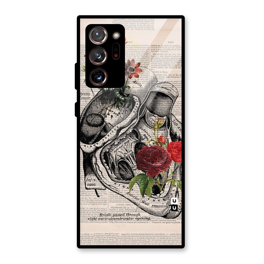 Heart Newspaper Glass Back Case for Galaxy Note 20 Ultra 5G