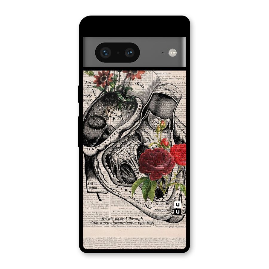 Heart Newspaper Glass Back Case for Google Pixel 7