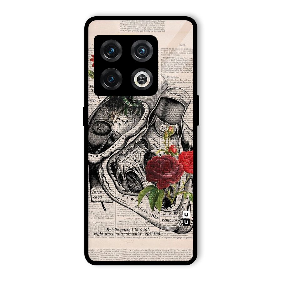 Heart Newspaper Glass Back Case for OnePlus 10 Pro 5G