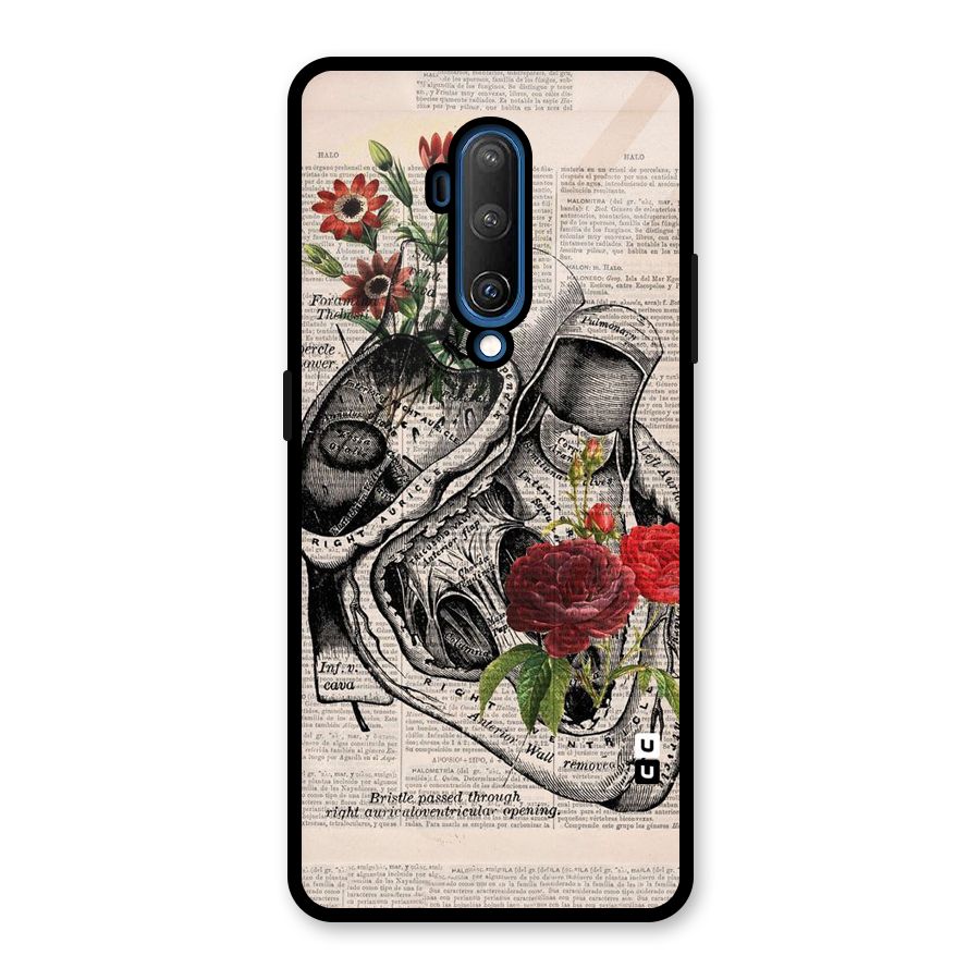 Heart Newspaper Glass Back Case for OnePlus 7T Pro