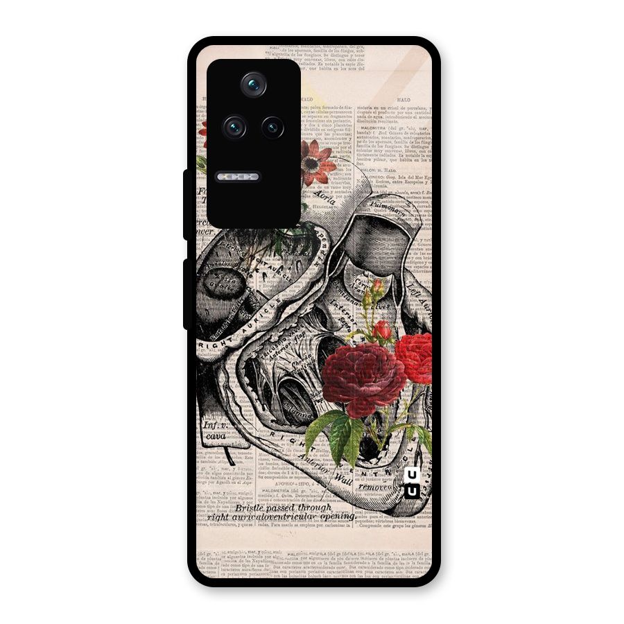 Heart Newspaper Glass Back Case for Poco F4 5G